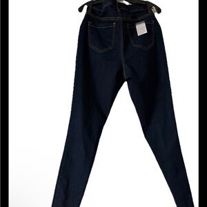 Dark Blue High-Rise Womens Jeans - Classic Back Pocket Style
